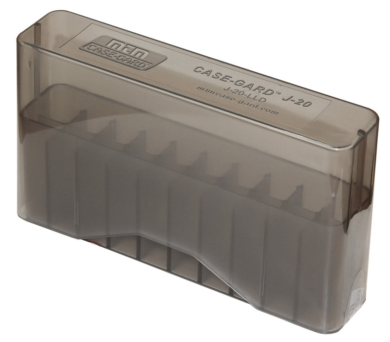 MTM Case-Gard J20LLD41 J-20 Ammo Box 338 Win Mag 7mm Rifle Clear Smoke Polypropylene 20rd