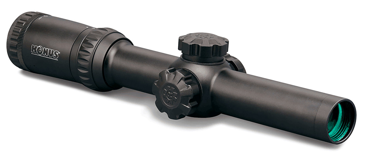 Konus 7184 KonusPro M-30 Matte Black 1-4x 24mm 30mm Tube Illuminated Dual Blue/Red Circle Dot Reticle