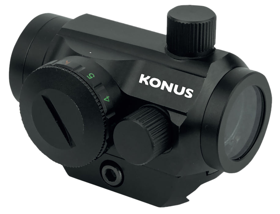 Konus 7215 Nuclear-R  Matte Black 1x 22mm 3 MOA Red/Green Dot Dual Illuminated   Reticle