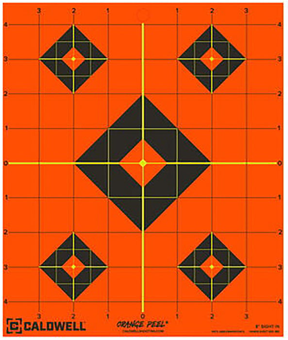 Caldwell 1166102 Orange Peel  Self-Adhesive Paper Black/Orange 8" Diamond 5 Pack