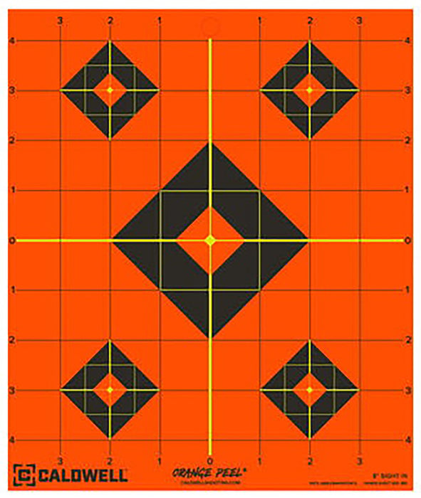 Caldwell 1166103 Orange Peel  Self-Adhesive Paper Black/Orange 8" Diamond 25 Pack