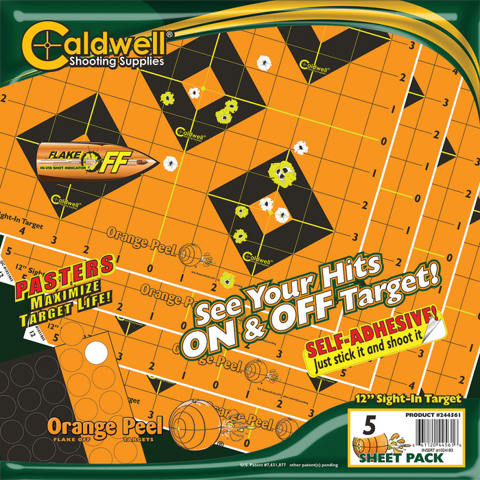 Caldwell 1166104 Orange Peel  Black/Orange Self-Adhesive 5 Sheets