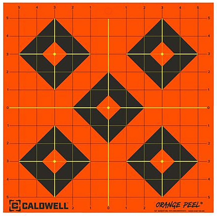 Caldwell 1166105 Orange Peel  Self-Adhesive Paper Black/Orange 12" Diamond 25 Pack