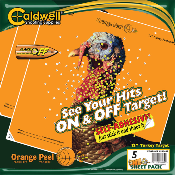 Caldwell 1175518 Orange Peel  Self-Adhesive 12" Turkey Target 5 Pack