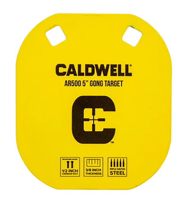 Caldwell 1116700 Gong  5" Yellow AR500 Steel 0.38" Thick Hanging