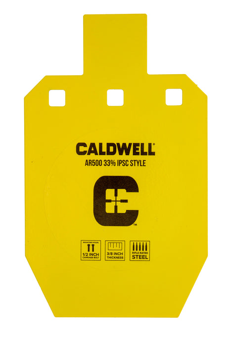 Caldwell 1116697 C  Yellow Powder Coat AR500 Steel 10" L x 6.1" W x 0.4" D 33% Hanging