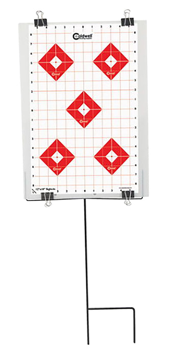 Caldwell 110005 Ultra Portable Target Stand Black/Red/White Steel Silhouette/Shapes Standing Includes 8 Silhouette Targets/8 Sight-In Targets