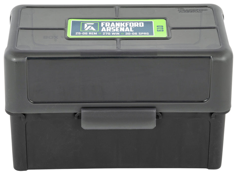 Franklin Armory 1083790 Hinge-Top Ammo Box 270 Win 280 Cal 25-06 Rem Black High Density Polymer 50rd