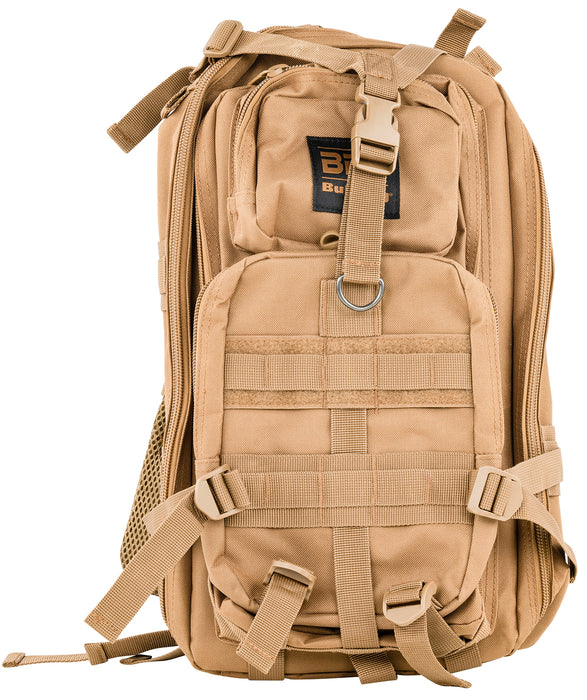 Bulldog BDT410T BDT Tactical Backpack Compact Style with Tan Finish, 2 Main & Accessory Compartments, Hydration Bladder Compartment & Molle, Alice Compatible 18" H x 10" W x 10" D