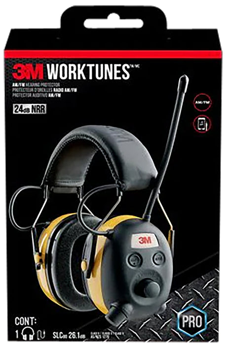 Peltor 90541H1DCPS Worktunes  24 dB Over the Head Yellow/Black