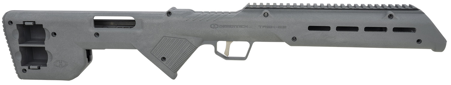 Desert Tech TRK22GRY TREK-22 Rifle Chassis Gray Synthetic Fixed Bullpup Fits Ruger 10/22 26.75" OAL