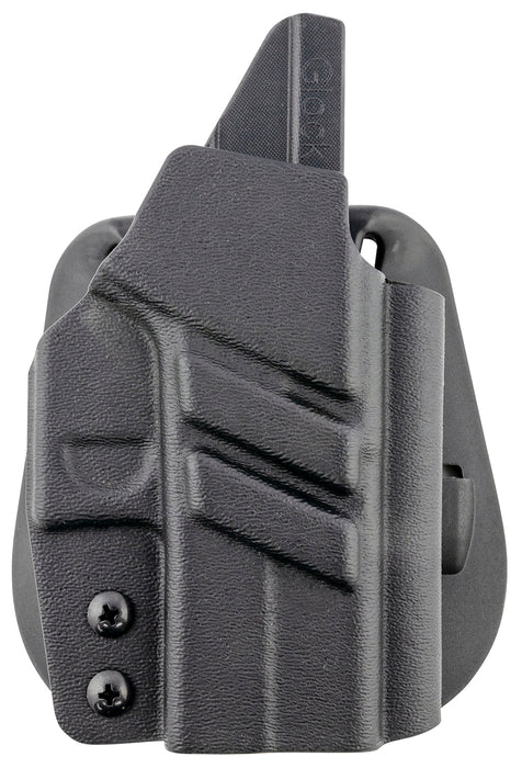 1791 Gunleather TACPDHOWBG43XMOSBLKR Tactical Kydex  OWB Black Kydex Paddle Compatible w/Glock 43/43X/43X MOS Right Hand