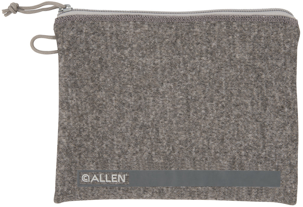 Allen 3627 Pistol Pouch  Gray Polyester w/Lockable Zippers, ID Label & Fleece Lining Holds Full Size Handgun 7" L x 9" W Interior Dimensions