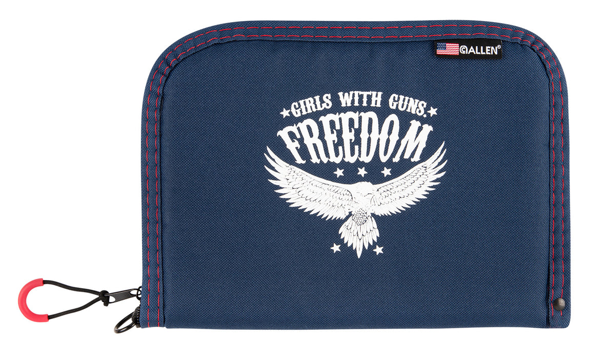 Girls With Guns 9071 Freedom Handgun Case 10" Navy w/White Graphics, Lockable Zipper