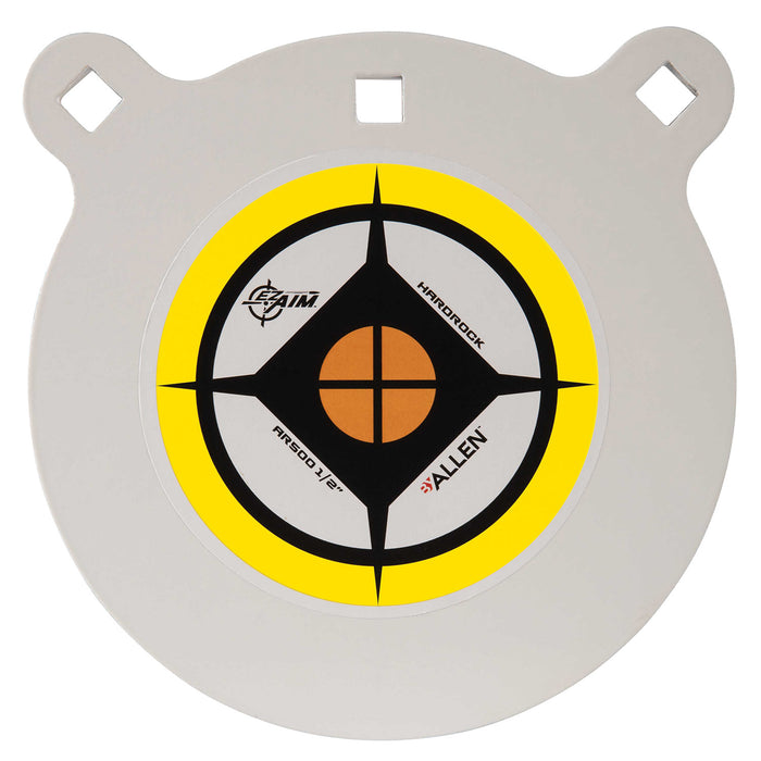 EZ-Aim 15598 Hardrock  8" Black/White/Yellow AR500 Steel Gong, 0.50" Thick, Hanging