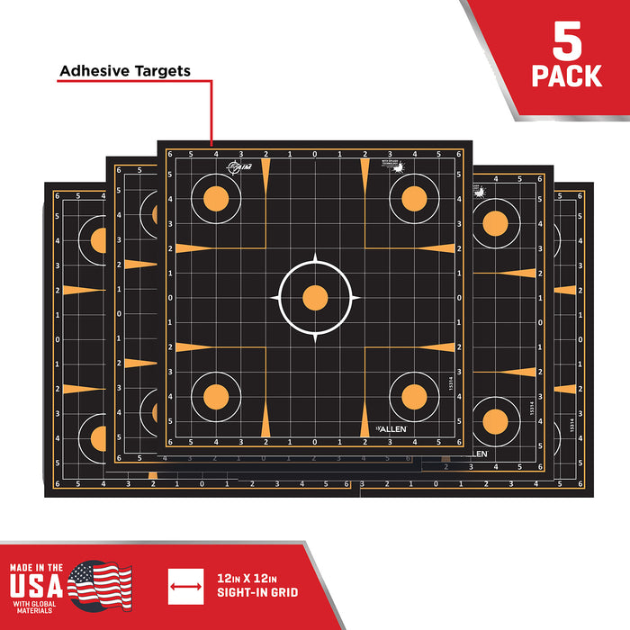 EZ-Aim 1531410 Splash Reactive  Sight-In Grid Impact Enhancement Adhesive Black / Orange 10 Pack