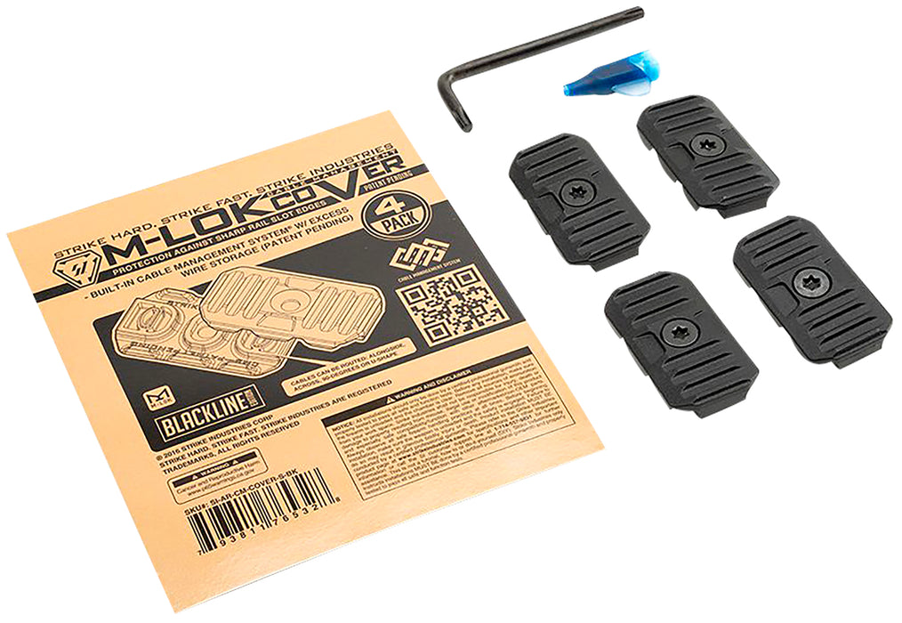 Strike Industries AR-CM-COVER-S-BK Cable Management Cover Short 1.57"L Black Polymer for M-Lok