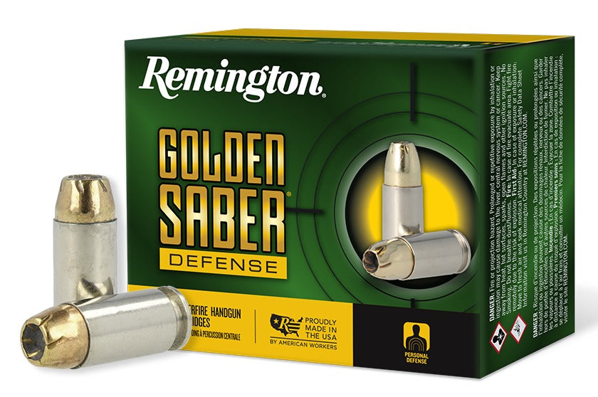 Remington Ammunition 27608 Golden Saber Defense 40S&W 180gr Brass Jacketed Hollow Point 20 Per Box/25 Case