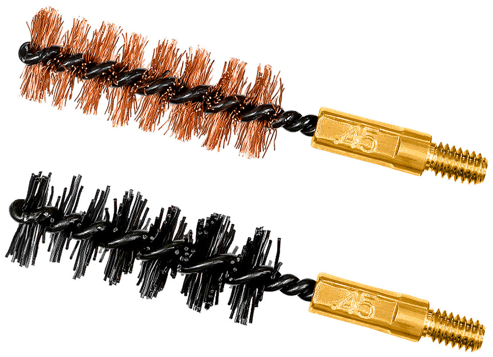 Otis FG345NB Bore Brush Set  44 Mag/458/45/460/450/454 Cal 8-32" Thread 2" Long Bronze/Nylon Bristles 2 Per Pkg