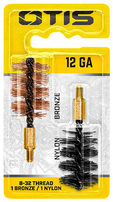 Otis FG512NB Bore Brush Set  10/12 Gauge Shotgun Firearm 8-32" Thread 2" Long Bronze/Nylon Bristles 2 Per Pkg