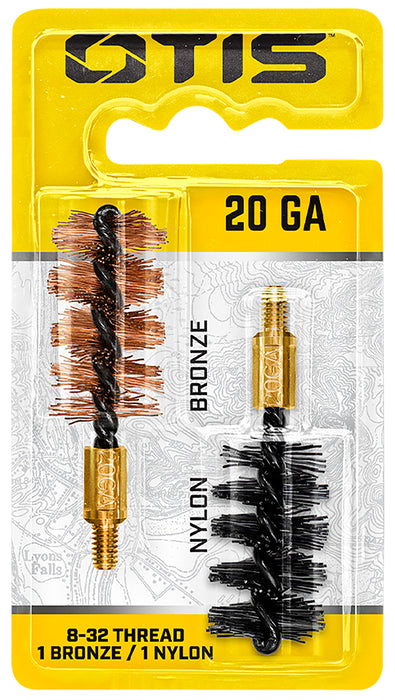 Otis FG520NB Bore Brush Set  20 Gauge Shotgun Firearm 2" Long Bronze/Nylon Bristles 2 Per Pkg