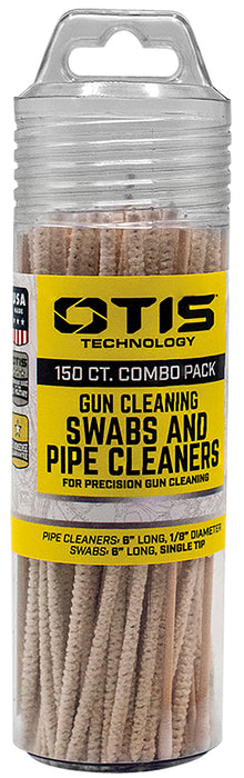 Otis FG241857 Swabs & Pipe Cleaners Combo Pack Cotton/Wood 6" Long 100 Swabs/50 Pipe Cleaners Includes Reusable Storage Tube