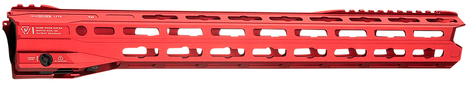 Strike Industries GRIDLOK-LITE-17-RED GridLok Lite with Quick Rail Detach System 17"L 1.57"D M-LOK Red Aluminum for AR-15