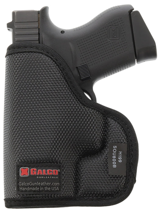 Galco SOU652B StukOn-U  Black Gripper Shell Compatible w/ Glock 33/S&W M&P Shield/Taurus G2C Pocket Mount Ambidextrous