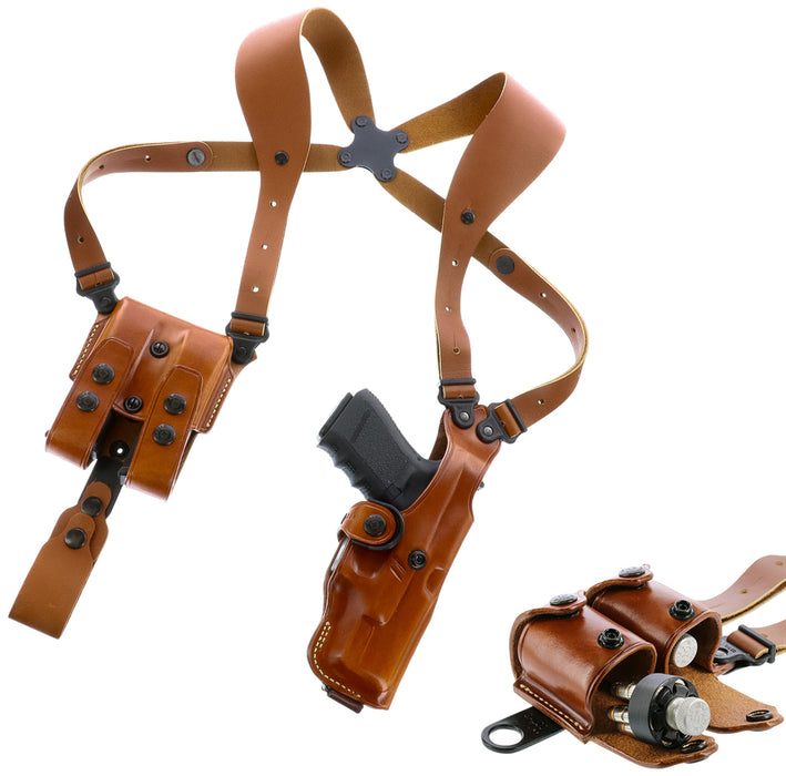 Galco VHS4212 VHS 4.0 Shoulder System Size Fits Chest Up To 56" Tan Leather Harness Fits 1911 Fits 5" Barrel Ambidextrous