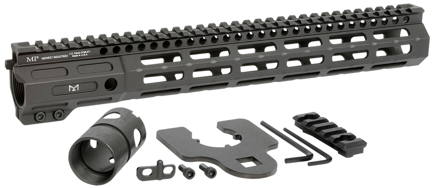 Midwest Industries MINF105 Night Fighter  10.50" M-LOK Black Hardcoat Anodized Aluminum Includes Barrel Wrench, Nut, & 5 Slot Rail