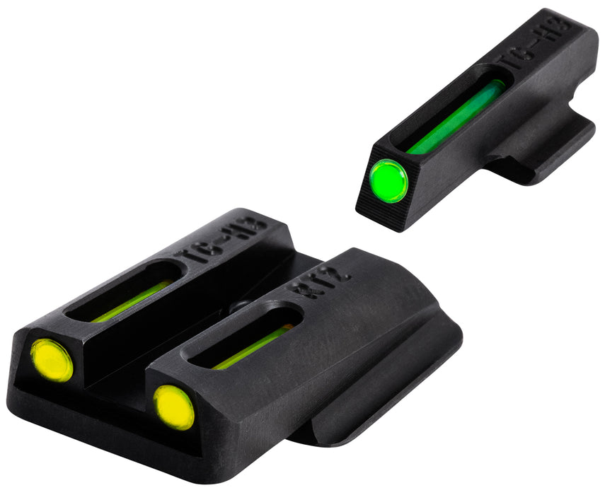 TruGlo TGTG131RT2Y TFO  Black | Green Tritium & Fiber Optic Front Sight Yellow Tritium & Fiber Optic Rear Sight