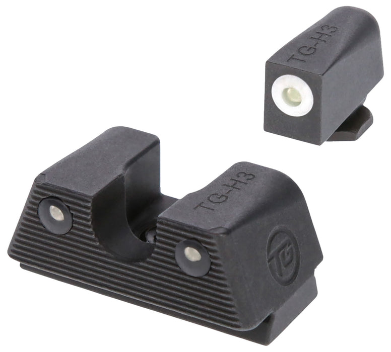 TruGlo TGTG231G1XA Tritium X  White Outline Tritium Front/Green Tritium Rear/Black Nitride Fortress Frame, Compatible w/Glock 42/43/43X/48 Except MOS, Front Post/Rear Dovetail Mount