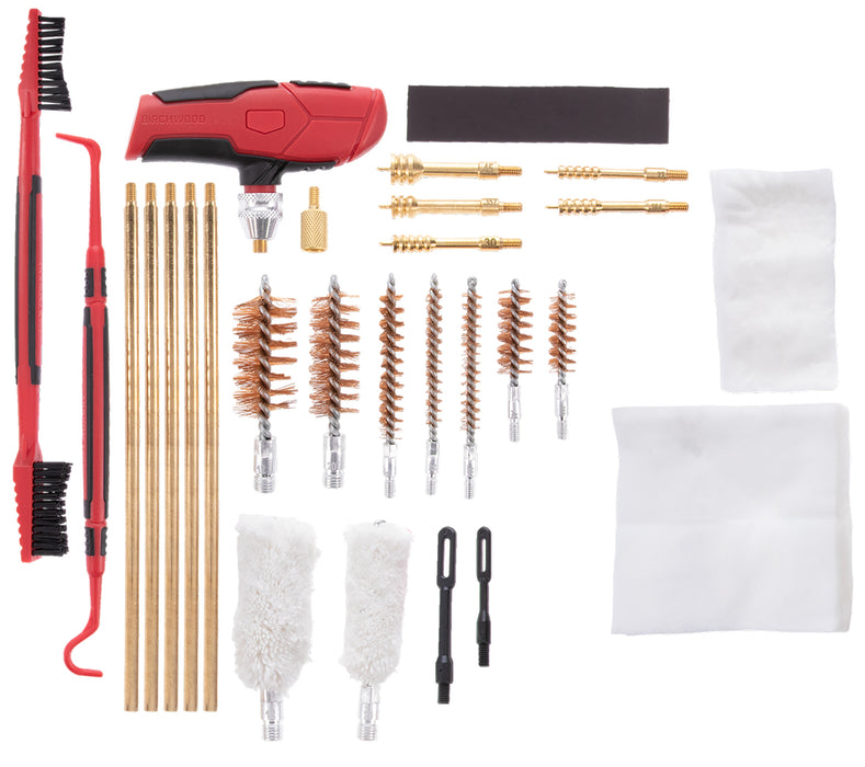 Birchwood Casey UNVCLNKIT Universal Cleaning Kit Multi-Caliber/Multi-Gauge 22 Pieces Black/Red