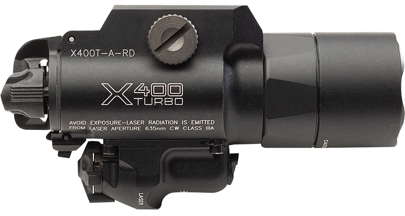 SureFire X400TARD X400T-A-RD Turbo Black Anodized 650 Lumens White LED/Red Laser