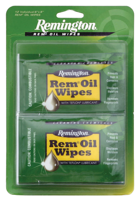 Remington Accessories 18411 Rem Oil  Cleans/Lubricates/Protects Single Pack Wipes 12 Per Pack