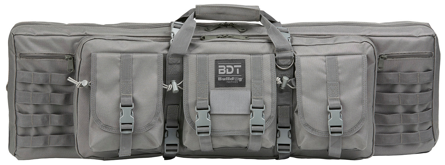 Bulldog BDT6037SG BDT Tactical Double 37" Seal Gray Nylon, 3 Accessory Pockets, Deluxe Padded Backstraps Lockable Zippers, Padded Internal Divider