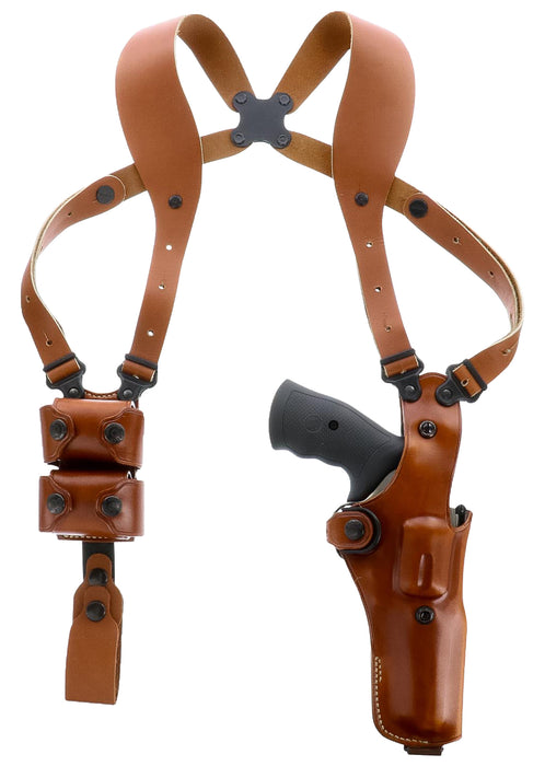 Galco VHS4104 VHS 4.0 Shoulder System Vertical Ambidextrous, Size Fits Chest Up To 56", Tan Leather, Fits L Frame S&W Model 686 (4" Barrel)