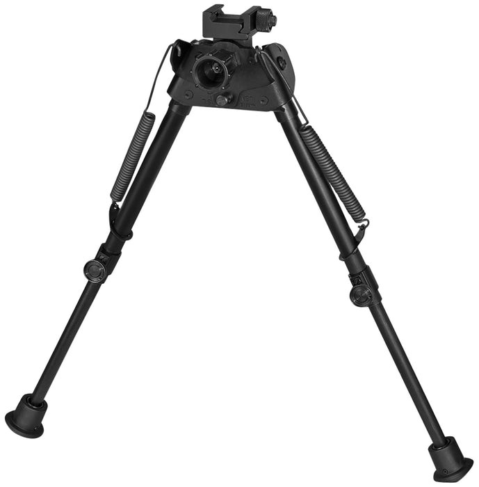 Harris Bipods S-LP Swivel L Picatinny, 9-13", Black Steel/Aluminum, Rubber Feet