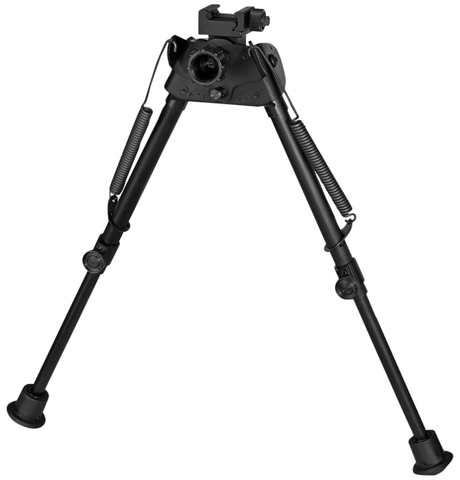 Harris Bipods S-L2P Swivel L Picatinny, 9-13", Black Steel/Aluminum, Self-Leveling Legs, Rubber Feet