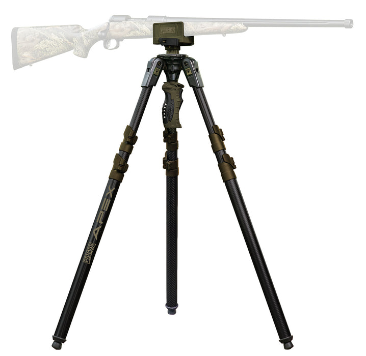 Primos 65900 Trigger Stick Apex Tripod made of Aluminum with Carbon Fiber/Flat Dark Earth Accent Finish, 28"-62" Vertical Adjustment & Rubber Feet