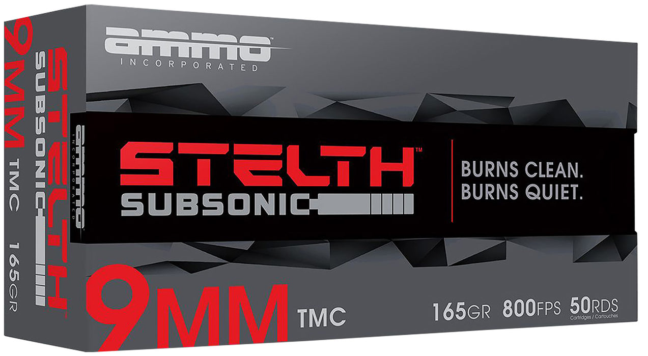 Ammo Inc 9165TMCSTL stelTH  9mm Luger 165 gr Total Metal Case (TMC) 50 Per Box/20 Cs