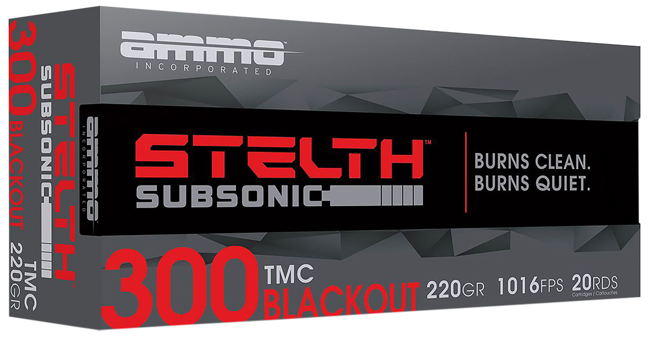 Ammo Inc 300B220TMCSTLA20 stelTH  300 Blackout 220 gr Total  Metal Jacket (TMJ) 20 Per Box/10 Cs