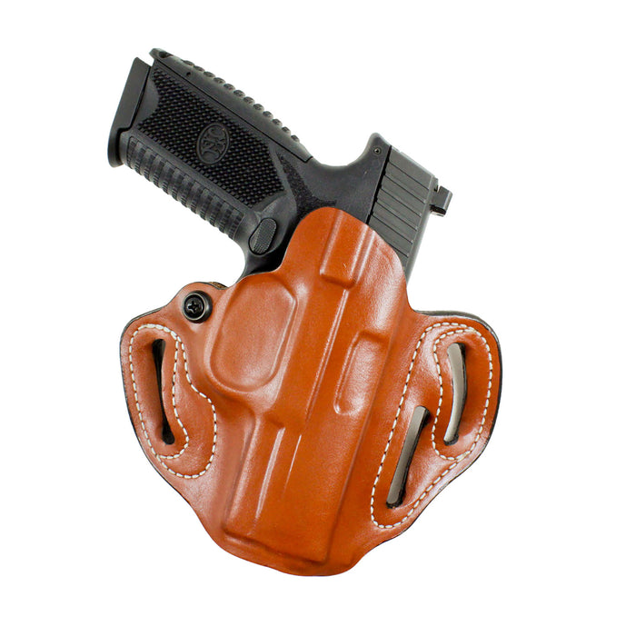 DeSantis Gunhide 002TA7WZ0 Speed Scabbard  OWB Tan Leather Belt Slide Fits Springfield Prodigy w/wo Red Dot Fits 4.25" Barrel Right Hand