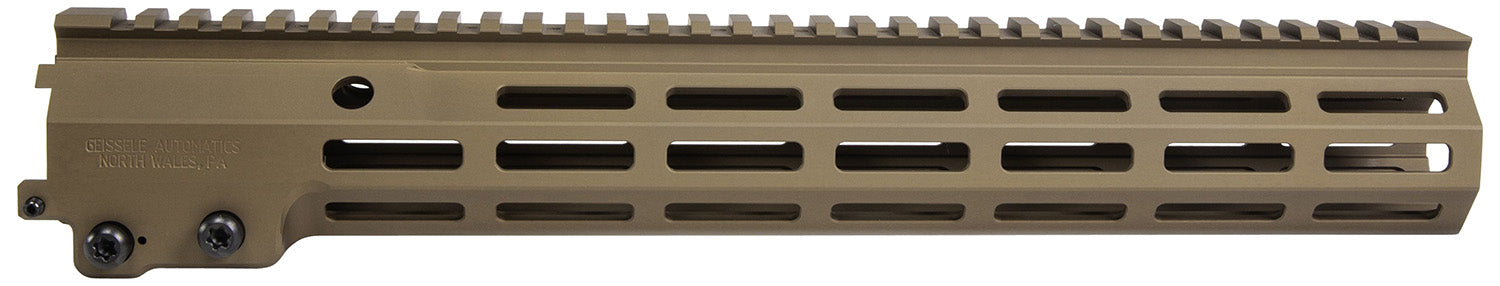 Geissele Automatics 05650S Super Modular Rail MK16 13.50" M-LOK, Desert Dirt Aluminum for AR Platform, Barrel Nut Included