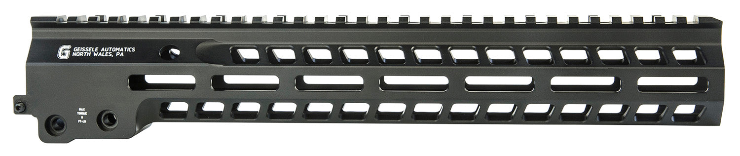 Geissele Automatics 05573B Super Modular Rail MK14 13.50" M-LOK, Black Aluminum for AR Platform, Barrel Nut Included