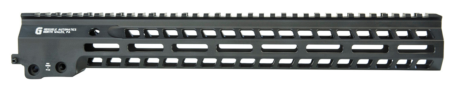 Geissele Automatics 05575B Super Modular Rail MK14 15" M-LOK, Black Aluminum for AR Platform, Barrel Nut Included