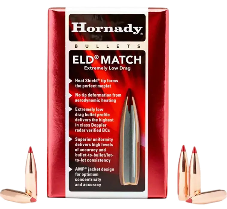 Hornady 2561 ELD Match  25 Cal .257 134 gr Extremely Low Drag Match 100 Per Box/ 15 Case