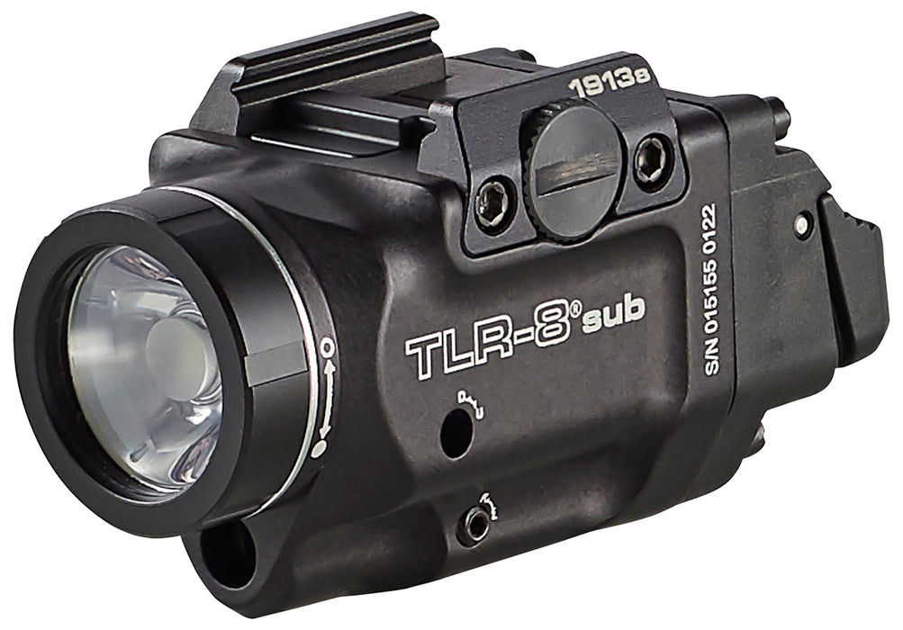 Streamlight 69418 TLR-8 Sub Gun Light with Red Laser  Black Anodized 500 Lumens White LED 1913 Short Railed Pistol