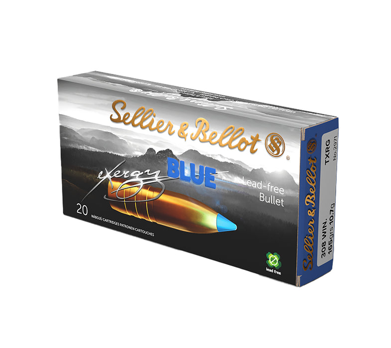 Sellier & Bellot SB308XA eXergy  308 Cal 165 gr TAC-EX-Blue 20 Per Box/ 12 Cs