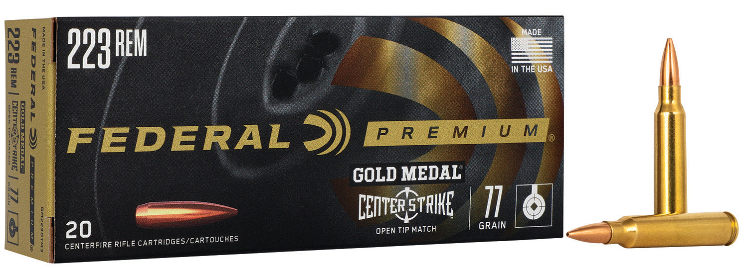 Federal GM223OTM3 Premium Gold Medal 223Rem 77gr Open Tip Match